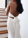 Mermaid Beach Spaghetti Straps Simple Romantic Wedding Dresses Online WD061