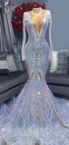 Mermaid Lace Gorgeous Unique Black Girls Long Sleeves Women Long Evening Prom Dresses PD405