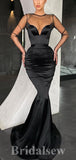 Mermaid Long Sleeves Black Unique Satin New Elegant Modest Long Party Evening Prom Dresses PD1303