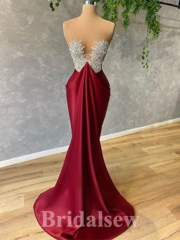 Mermaid New Unique Glitter Elegant Stylish Hot Evening Long Prom Dresses PD1116