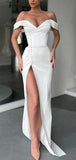 Mermaid Off-the-Shoulder Off-White Popular Long Evening Elegant Prom Dresses PD173