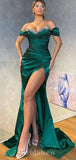 Mermaid Off the Shoulder Elegant Modest Long Stylish Evening Prom Dresses, PD1231