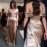 Mermaid Off the Shoulder Modest Popular Formal Long Prom Dresses PD148