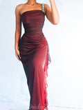 Mermaid One Shoulder Vintage Stylish Long Women Best Evening Prom Dresses PD1011