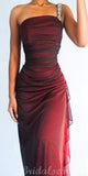 Mermaid One Shoulder Vintage Stylish Long Women Best Evening Prom Dresses PD1011