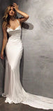 Mermaid Popular Satin Elegant Classic Garden Beach Vintage Long Wedding Dresses WD299