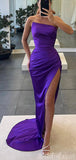 Mermaid Purple Blue Black Girls Slay Elegant Evening Modest Long Prom Dresses PD468