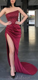Mermaid Sequin Modest Party Long Prom Dresses, Evening Dress PD444