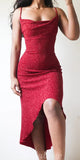 Mermaid Red Spaghetti Straps Modest Stylish Long Women Party Evening Prom Dresses PD1001