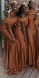 Mermaid Satin Unique Design Formal Long Elegant Bridesmaid Dresses BD114
