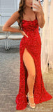 Mermaid Sequin Sparkly Fashion Women Formal Evening Long Prom Dresses PD378