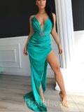 Mermaid Sexy Deep V-Neck Elegant Black Girls Slay Women Long Evening Prom Dresses PD591