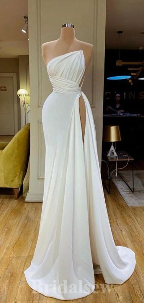 Mermaid Sexy High Slit Unique Formal Modest Long Evening Prom Dresses PD1081