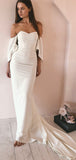 Mermaid Simple  Romantic Beach Vintage Long Wedding Dresses WD141