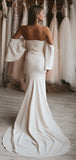 Mermaid Simple  Romantic Beach Vintage Long Wedding Dresses WD141