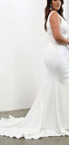 Mermaid Sleeveless V-Neck Long Beach Formal Simple Elegant Wedding Dresses WD126