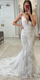 Mermaid Spaghetti Straps Detachable Stylish Garden Vintage Dream Beach Long Wedding Dresses WD500
