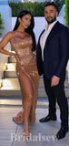 Mermaid Spaghetti Straps Sparkly Sequin Elegant Modest Long Party Evening Prom Dresses PD1298