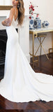 Mermaid Spaghetti Straps V-Neck Beach Simple Elegant Long Wedding Dresses WD127