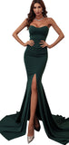 Mermaid Strapless Simple Elegant Long Prom Dresses, Formal Evening Dress PD273