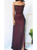 Mermaid Straps Simple Unique Popular Modest Long Evening Prom Dresses PD228