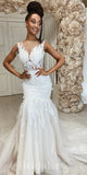 Mermaid Unique Elegant Garden Vintage Dream Beach Long Wedding Dresses WD502