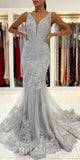 Mermaid Unique Silver Grey Elegant Black Girls Party Evening Long Prom Dresses PD1136