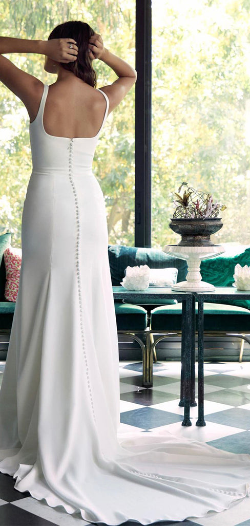 Mermaid Unique Simple Beach Garden Vintage Wedding Dresses, Bridal Gowns WD120