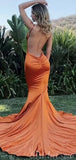 Mermaid V-Neck Open Back Elegant Evening Modest Party Long Prom Dresses PD456