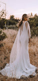Mermaid V-Neck Princess Garden Vintage Dream Beach Long Wedding Dresses, Bridal Gown WD448