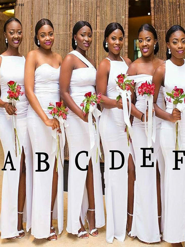 White mermaid bridesmaid dresses hotsell
