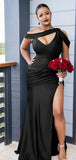 Mismatched Black Mermaid Unique New Popular Plus Size Modest Long Formal Bridesmaid Dresses BD205