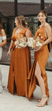 Mismatched Elegant Plus Size Long Bridesmaid Dresses, Beach Wedding Guest Dress BD125