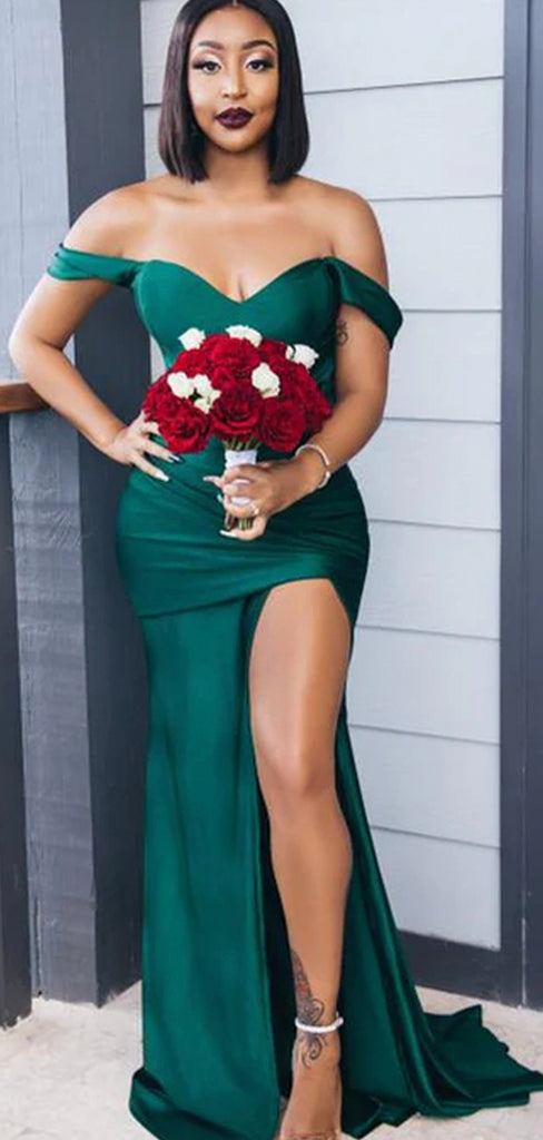 Mismatched Emerald Green Modest Popular Plus Size Elegant Long Formal Bridesmaid Dresses BD225