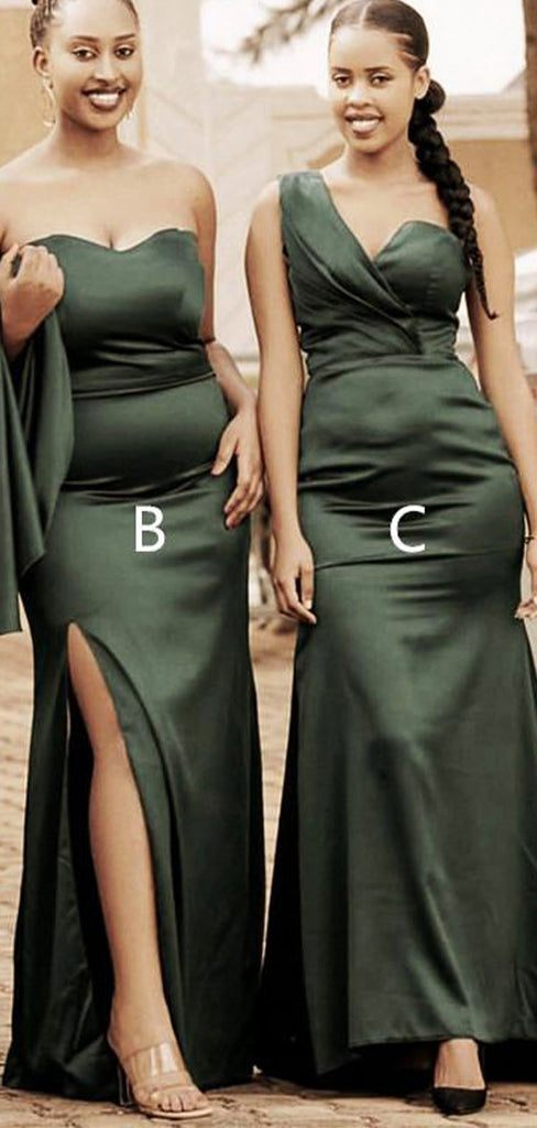Mismatched Olive Green Mermaid Long Formal Unique Bridesmaid Dresses BD104