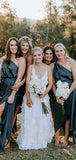 Mismatched Simple Unique Modest Popular Beach Bridesmaid Dresses BD098