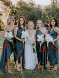 Mismatched Simple Unique Modest Popular Beach Bridesmaid Dresses BD098