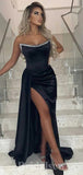 Modest Black Strapless Mermaid Formal Party Long Elegant Evening Prom Dresses PD1061