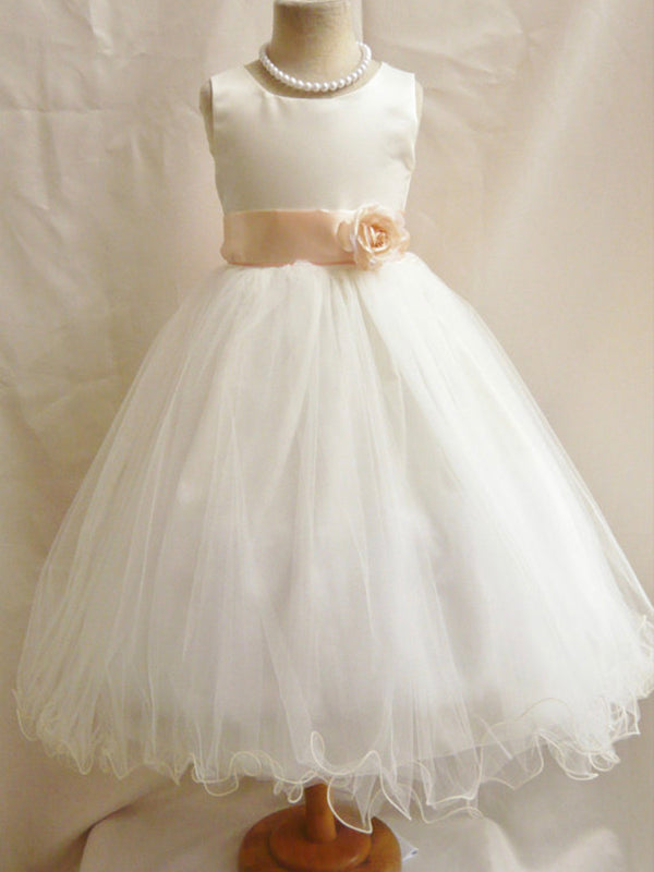 Most Popular Sleeves Cute Cinderella Princess Flower Girl Dresses FG004