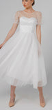 New Arrival A-line Short Half Sleeves Elegant Fairy Beach Wedding Dresses WD170