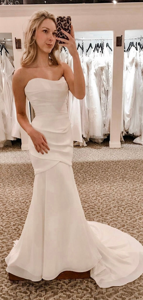 New Arrival Strapless Mermaid Vintage Garden Beach Long Wedding Dresses WD206
