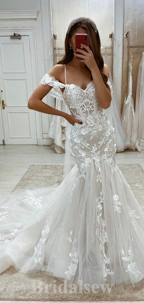 New Arrival Unique Mermaid Modest Beach Vintage Long Wedding Dresses WD368