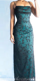 New Mermaid Lace Spaghetti Straps Vintage Long Elegant Evening Prom Dresses PD1018