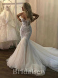 New Mermaid Strapless Princess Garden Beach Vintage Long Wedding Dresses, Bridal Gown WD446