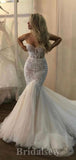 New Mermaid Strapless Princess Garden Beach Vintage Long Wedding Dresses, Bridal Gown WD446