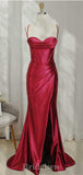 New Popular Best Spaghetti Straps Stylish Unique Mermaid Long Party Evening Prom Dresses, PD1260