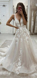 Newest A-line Lace Sleeveless Vintage Wedding Dresses WD040