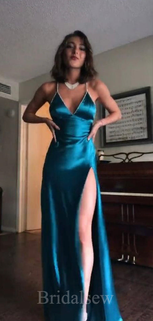 Newest Unique Spaghetti Straps Simple Sexy Mermaid Elegant Party Women Long Evening Prom Dresses PD631