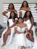 Off White Popular Mermaid Elegant Long Formal Bridesmaid Dresses, Wedding Guest Dress BD163