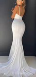Off White Spaghetti Straps Mermaid Elegant Modest Women Long Evening Prom Dresses PD611